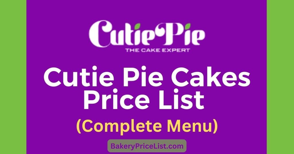 Cutie Pie Cakes Price List 2024 In India