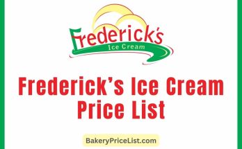 Frederick’s Ice Cream Price List 2023 in England, Frederick’s Ice Cream Menu with Prices 2023